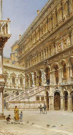 乔瓦尼·格鲁巴茨的《总督宫庭院中的巨人楼梯》