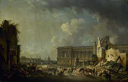 “皮埃尔·安托万·德马奇清理卢浮宫柱廊