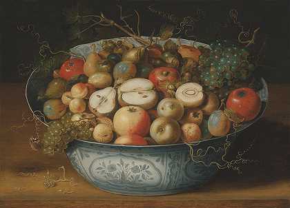 老奥西亚斯·比尔特（Osias Beert the Elder）的《一个装有苹果、铅锤、葡萄和坚果的中国碗》