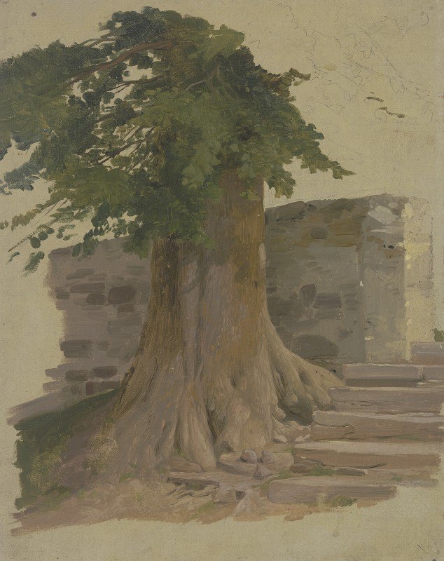 雅各布·贝克尔的《墙上的老树》