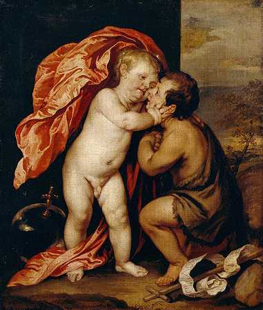 安东尼·范戴克的《婴儿基督与圣约翰施洗者》