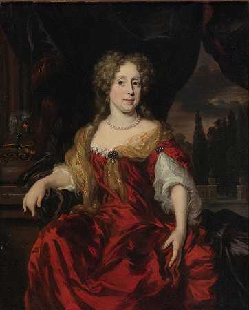 尼古拉斯·梅斯（Nicolas Maes）的《一位穿着红色连衣裙的女士的肖像》