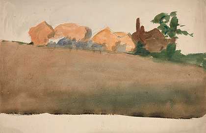 埃德温·奥斯汀·艾比的《远处有房子的风景》