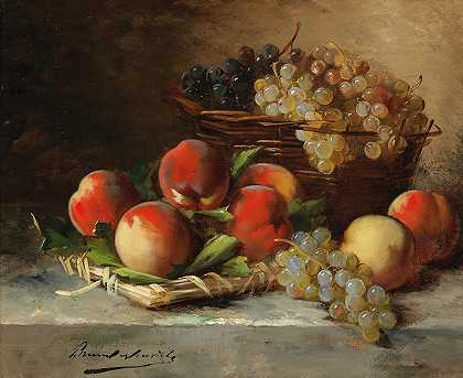 阿瑟·阿尔弗雷德·布鲁内尔·德·诺伊维尔的《苹果和葡萄的静物》