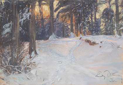 路德维希·朱利叶斯·克里斯蒂安·德特曼的《冬季森林》