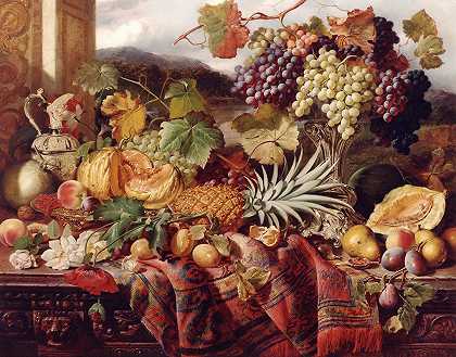 威廉·达菲尔德的《混合水果的静物》