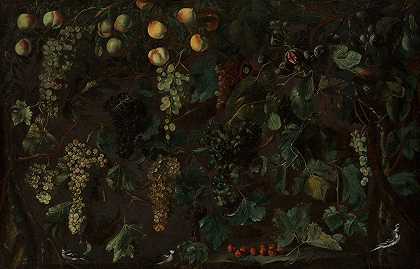 巴托洛梅奥·卡瓦罗齐的《葡萄藤和水果，配三辆货车》