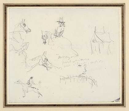 “Sketchbook Page by Henri de Toulouse-Lautrec