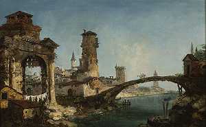 Michele Marieschi的《废墟与桥梁风景》