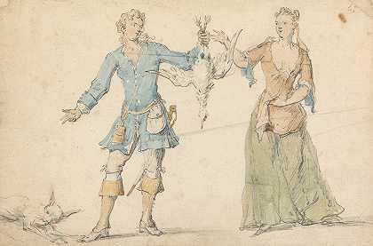 年轻的马塞卢斯·拉隆的《男人和女人带着一袋游戏》
