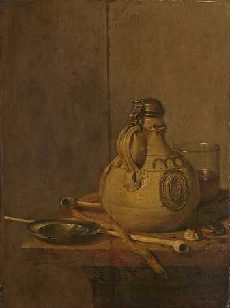 Jan Jansz的《石器水壶和烟斗的静物》