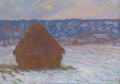 克劳德·莫奈的《小麦堆（雪效应，阴天）》