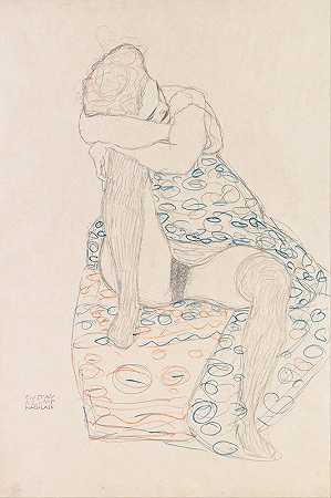 古斯塔夫·克里姆特（Gustav Klimt）《围裙坐像》