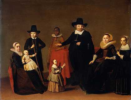 Willem Cornelisz Duyster的《与黑人的家庭小组》