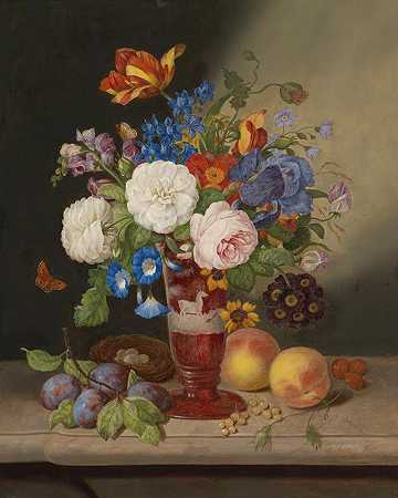 约翰·格奥尔格·塞茨的《花瓶里的花束》