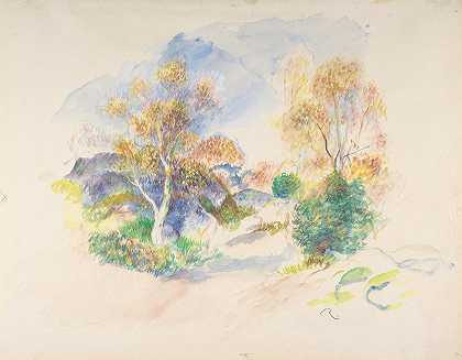 皮埃尔·奥古斯特·雷诺阿的《树间小径的风景》