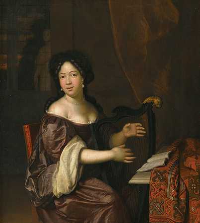 扬·蒂利乌斯的《弹奏竖琴的年轻女士》