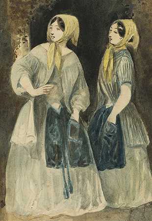 《两个穿黄色头巾的女人》