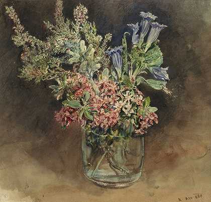 鲁道夫·冯·阿尔特的《高山花卉玻璃》