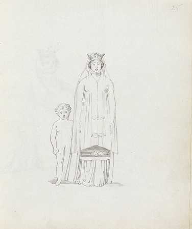 约翰·弗拉克斯曼的《西顿夫人与小男孩》（正面图）