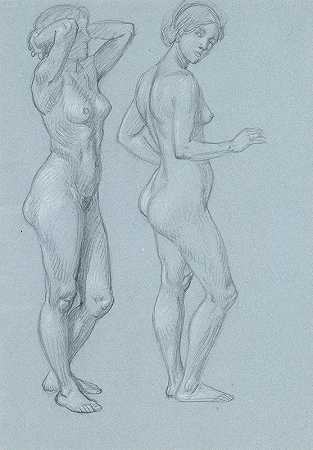 汉斯·托马的裸体女性素描