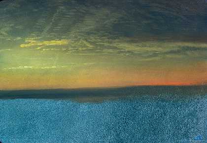 阿尔伯特·比尔斯塔特的《日落下的云研究》