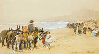 约翰·阿特金森的《Whitley Sands上的驴骑》