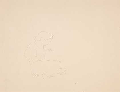 Charles Demuth的《坐着的女人往下看》