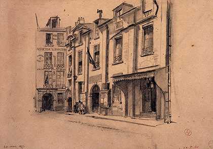“前Chevalier du Guet酒店（第四区市政厅），Rue Jean Lantier，作者：Auguste-Sébastien Bénard