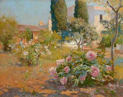 华金·米尔·特林克塞特的《西班牙花园（盛开的花园）》
