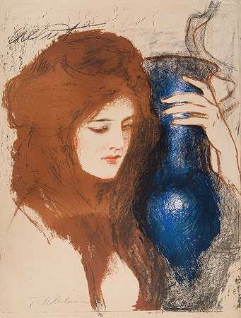特奥多尔·阿克森托维奇的《一个拿着花瓶的女人》
