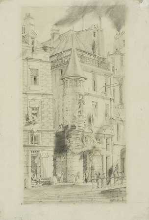 Charles Meryon的《巴黎蒂克塞兰代里街塔楼之家》（House with a Turret，rue de la Tixéranderie，Paris）