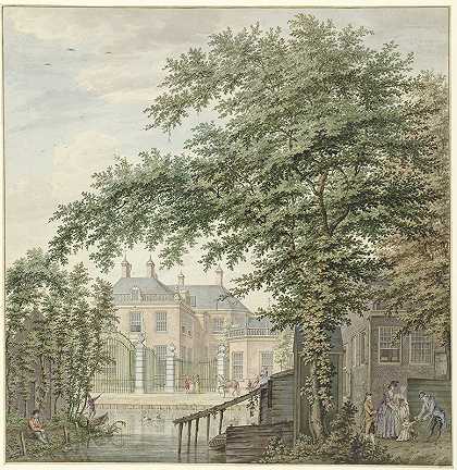 Hermanus Petrus Schouten的《维希特河畔马尔森的卢森堡住宅视图》