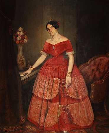 Prilidiano Pueyrredò的Manuelita Rosas肖像
