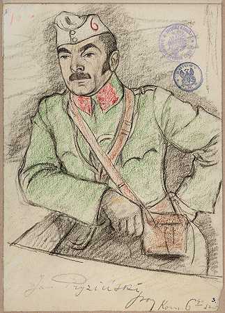 “扬·普里津斯基，骑兵中尉，kmdt 6瑞典波兰骑兵，作者：利奥波德·戈特利布