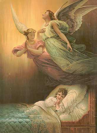 “Anonymous的天使和小女孩祈祷