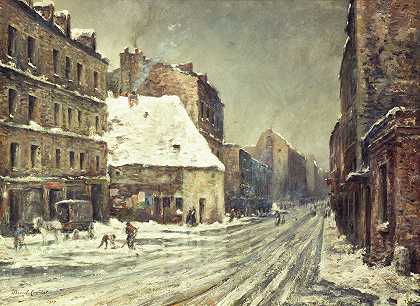 “塞尼斯山街，马塞尔·科涅特的雪景