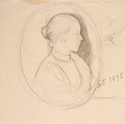 佩卡·哈洛宁的《艺术家妻子的肖像》