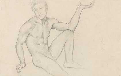 理查德·尼古拉·罗兰·霍斯特《赤身裸体坐着拿着碗》