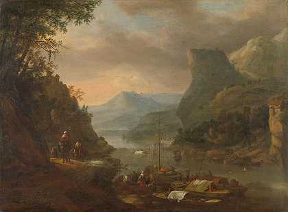 Herman Saftleven的《山区河流风景》