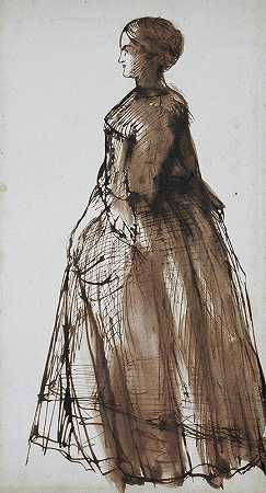 Dante Gabriel Rossetti《站着的女人，面朝左边》