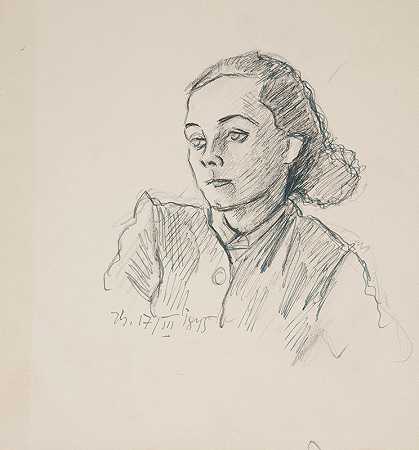 伊万·伊万内克的《一个年轻女人的半身像》