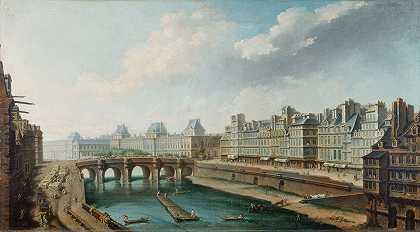 “卢浮宫、新桥和金匠码头，从大奥古斯丁码头看，尼古拉斯·让·巴蒂斯特·拉古内