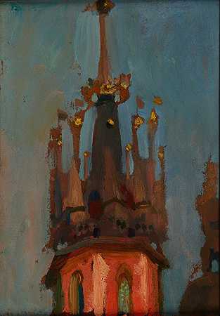 扬·斯坦尼斯拉夫斯基的《克拉科夫圣玛丽教堂塔尖》