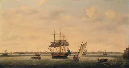 弗朗西斯·霍尔曼的《诺福克州大雅茅斯外海锚地的护卫舰》