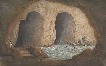 《那不勒斯索伦托湾西里尼洞穴风景》，作者：Isaac Weld
