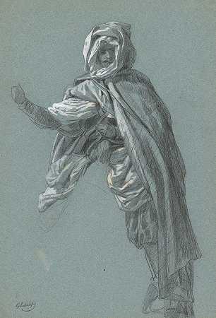 希波利特·拉莱塞的《驼背上的阿拉伯骑手》