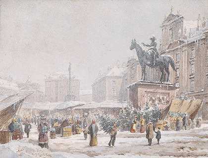 卡尔·温泽尔·扎吉切克的《圣诞市场》