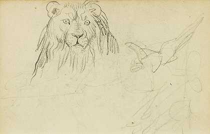 Théodore Géricault的《坐着的狮子俯瞰图》