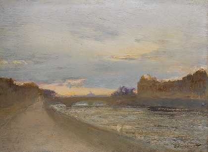 伊万·巴甫洛维奇·波希托诺夫《卢浮宫塞纳河夜景》